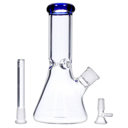 Beaker with Colour Mouthpiece & Ice Pinch Water Pipe - Blue - 10 in.