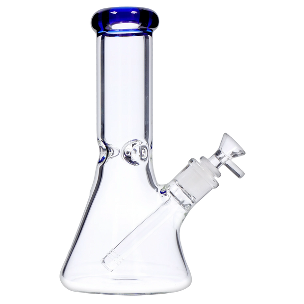Beaker with Colour Mouthpiece & Ice Pinch Water Pipe - Blue - 10 in.