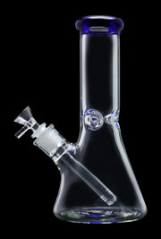 Beaker with Colour Mouthpiece & Ice Pinch Water Pipe - Blue - 10 in.