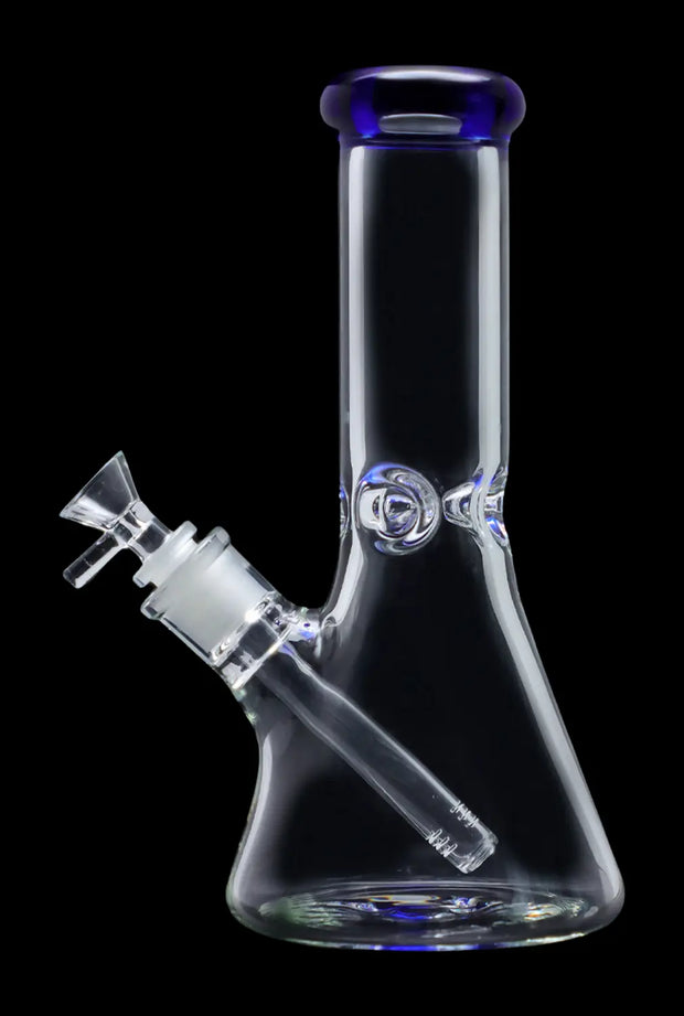 Beaker with Colour Mouthpiece & Ice Pinch Water Pipe - Blue - 10 in.