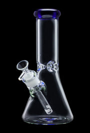 Beaker with Colour Mouthpiece & Ice Pinch Water Pipe - Blue - 10 in.