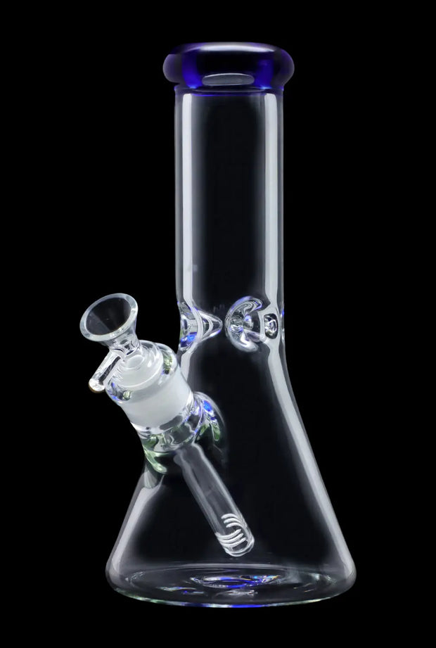 Beaker with Colour Mouthpiece & Ice Pinch Water Pipe - Blue - 10 in.