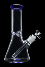 Beaker with Colour Mouthpiece & Ice Pinch Water Pipe - Blue - 10 in.