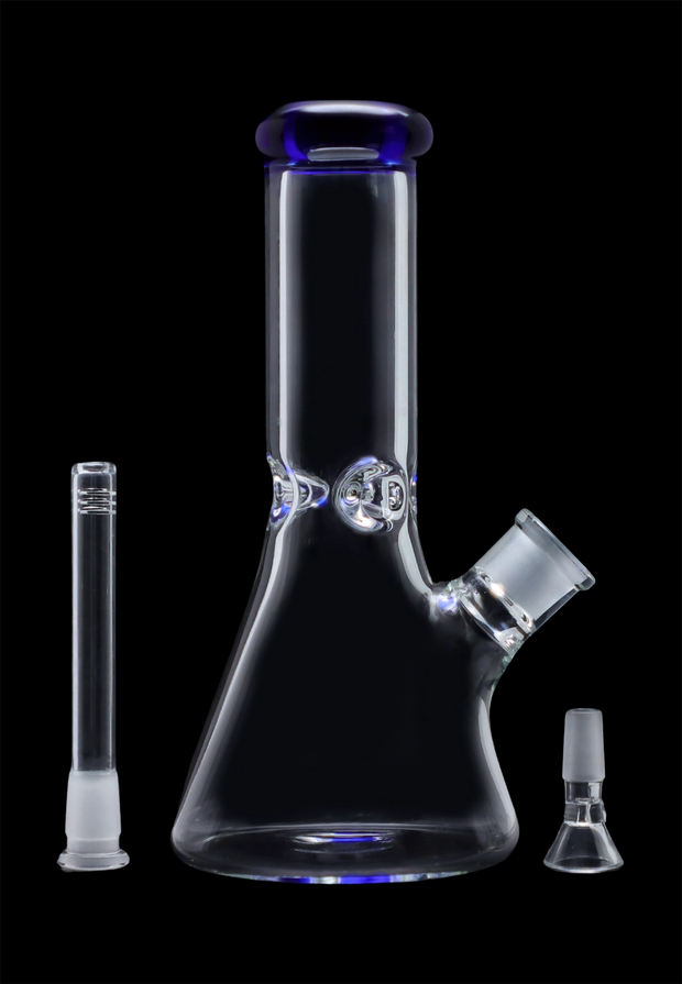 Beaker with Colour Mouthpiece & Ice Pinch Water Pipe - 10 in.