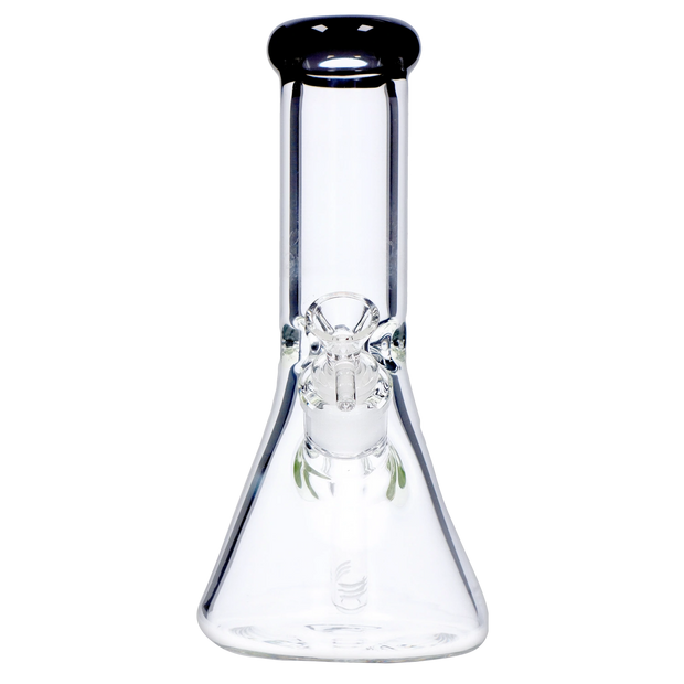 Beaker with Colour Mouthpiece & Ice Pinch Water Pipe - Black - 10 in.