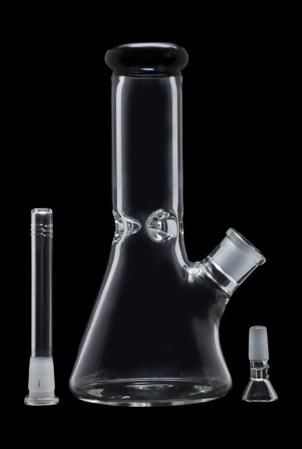 Beaker with Colour Mouthpiece & Ice Pinch Water Pipe - Black - 10 in.