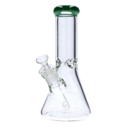 Beaker with Colour Mouthpiece & Ice Pinch Water Pipe  - Green - 10 in.