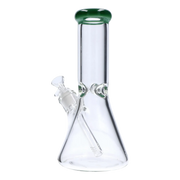 Beaker with Colour Mouthpiece & Ice Pinch Water Pipe  - Green - 10 in.