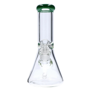 Beaker with Colour Mouthpiece & Ice Pinch Water Pipe  - Green - 10 in.