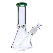 Beaker with Colour Mouthpiece & Ice Pinch Water Pipe  - Green - 10 in.