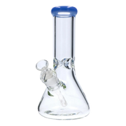 Beaker with Colour Mouthpiece & Ice Pinch Water Pipe - Blue Jade - 10 in.