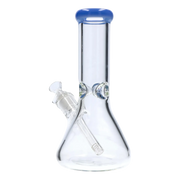Beaker with Colour Mouthpiece & Ice Pinch Water Pipe - Blue Jade - 10 in.