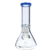 Beaker with Colour Mouthpiece & Ice Pinch Water Pipe - Blue Jade - 10 in.