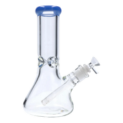Beaker with Colour Mouthpiece & Ice Pinch Water Pipe - Blue Jade - 10 in.