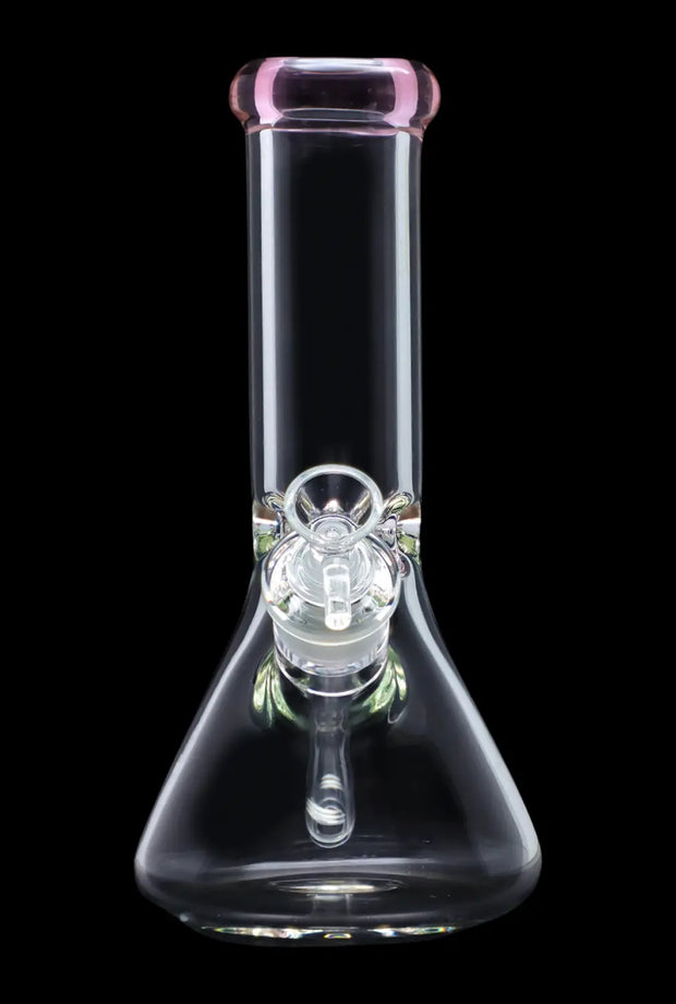 Beaker with Colour Mouthpiece & Ice Pinch Water Pipe  - Pink - 10 in.