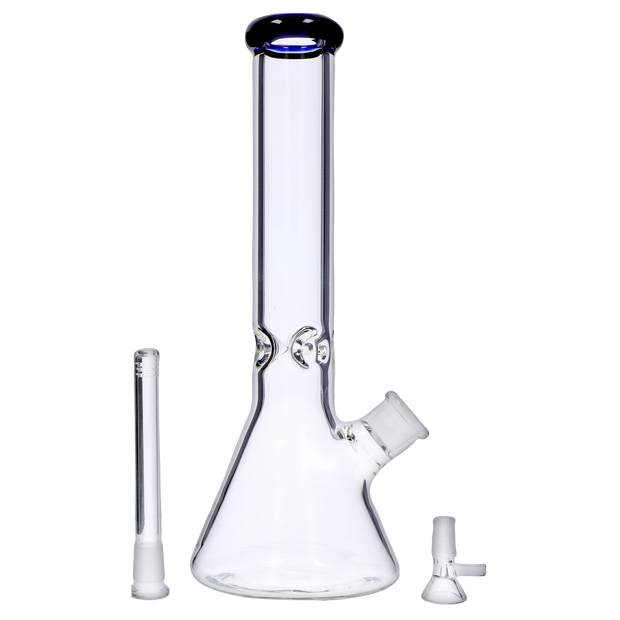 Beaker with Colour Mouthpiece & Ice Pinch Water Pipe - 14 in.