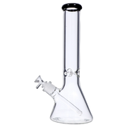 Beaker with Colour Mouthpiece & Ice Pinch Water Pipe  - Black - 14 in.