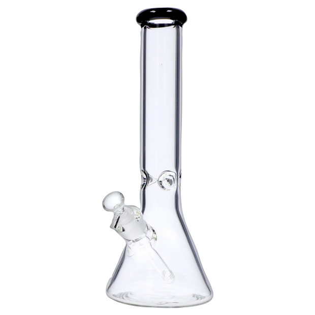 Beaker with Colour Mouthpiece & Ice Pinch Water Pipe  - Black - 14 in.