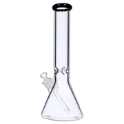 Beaker with Colour Mouthpiece & Ice Pinch Water Pipe  - Black - 14 in.