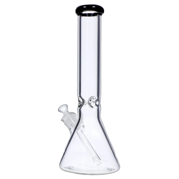 Beaker with Colour Mouthpiece & Ice Pinch Water Pipe  - Black - 14 in.