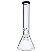 Beaker with Colour Mouthpiece & Ice Pinch Water Pipe  - Black - 14 in.
