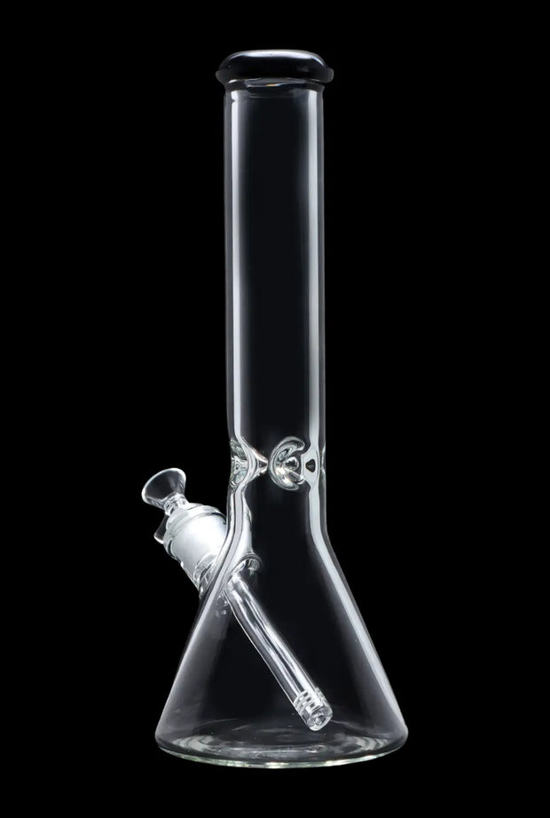 Beaker with Colour Mouthpiece & Ice Pinch Water Pipe  - Black - 14 in.