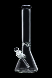 Beaker with Colour Mouthpiece & Ice Pinch Water Pipe  - Black - 14 in.