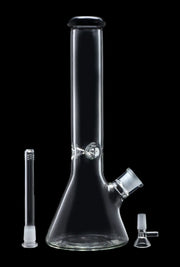 Beaker with Colour Mouthpiece & Ice Pinch Water Pipe  - Black - 14 in.