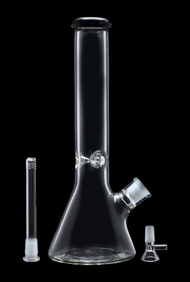 Beaker with Colour Mouthpiece & Ice Pinch Water Pipe  - Black - 14 in.