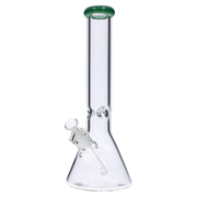 Beaker with Colour Mouthpiece & Ice Pinch Water Pipe  - Green - 14 in.