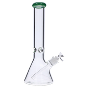 Beaker with Colour Mouthpiece & Ice Pinch Water Pipe  - Green - 14 in.