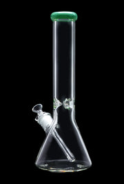 Beaker with Colour Mouthpiece & Ice Pinch Water Pipe  - Green - 14 in.