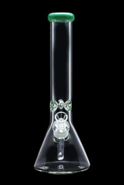 Beaker with Colour Mouthpiece & Ice Pinch Water Pipe  - Green - 14 in.