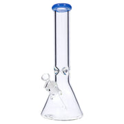 Beaker with Colour Mouthpiece & Ice Pinch Water Pipe  - Blue Jade - 14 in.