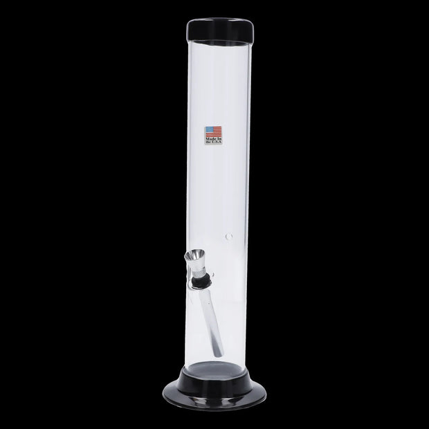 JM Plastics Large Straight Tube with Carb Hole Acrylic Water Pipe - 12 in.