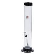 JM Plastics Large Straight Tube with Carb Hole Acrylic Water Pipe - 12 in.