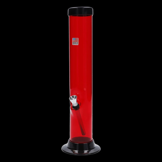 JM Plastics Large Straight Tube with Carb Hole Acrylic Water Pipe - 12 in.