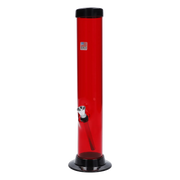 JM Plastics Large Straight Tube with Carb Hole Acrylic Water Pipe - 12 in.