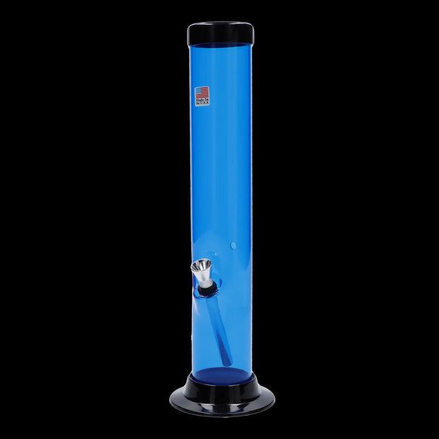 JM Plastics Large Straight Tube with Carb Hole Acrylic Water Pipe - 12 in.