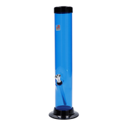 JM Plastics Large Straight Tube with Carb Hole Acrylic Water Pipe - 12 in.