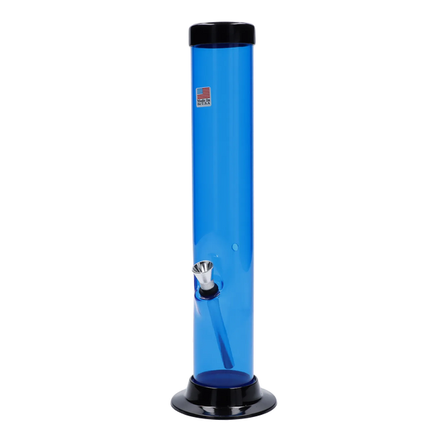JM Plastics Large Straight Tube with Carb Hole Acrylic Water Pipe - 12 in.
