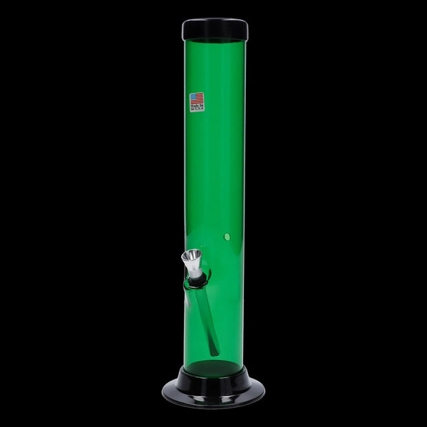 JM Plastics Large Straight Tube with Carb Hole Acrylic Water Pipe - 12 in.