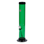 JM Plastics Large Straight Tube with Carb Hole Acrylic Water Pipe - 12 in.