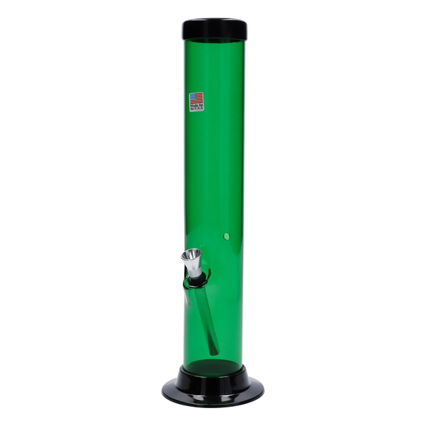 JM Plastics Large Straight Tube with Carb Hole Acrylic Water Pipe - 12 in.