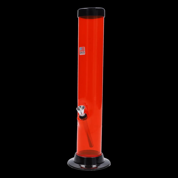 JM Plastics Large Straight Tube with Carb Hole Acrylic Water Pipe - 12 in.