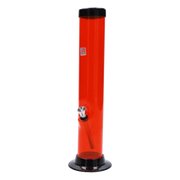 JM Plastics Large Straight Tube with Carb Hole Acrylic Water Pipe - 12 in.