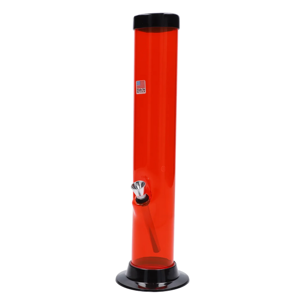 JM Plastics Large Straight Tube with Carb Hole Acrylic Water Pipe - 12 in.