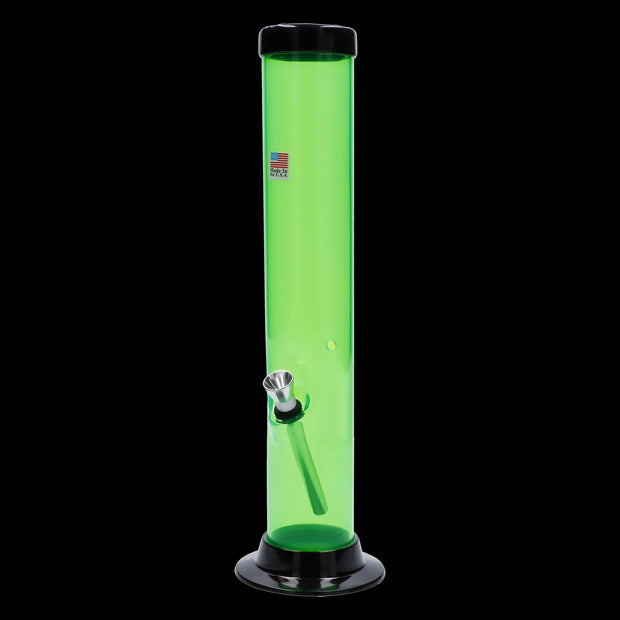 JM Plastics Large Straight Tube with Carb Hole Acrylic Water Pipe - 12 in.