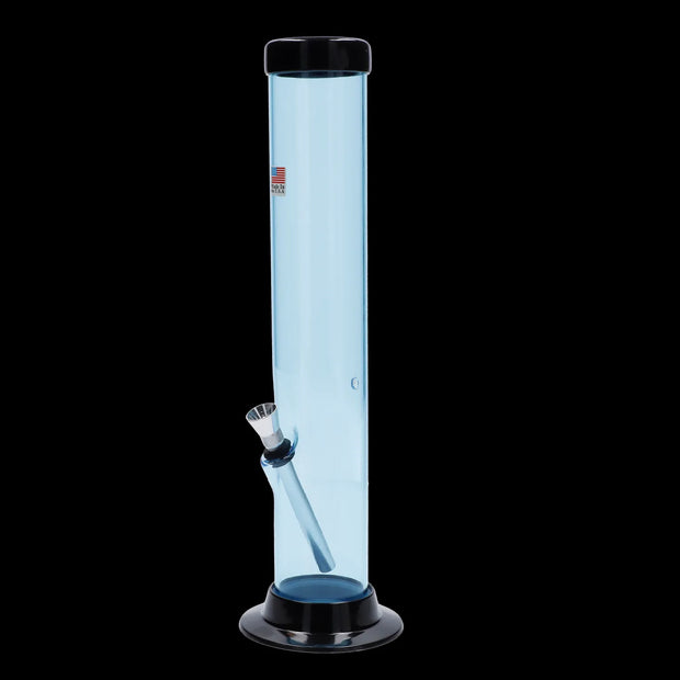 JM Plastics Large Straight Tube with Carb Hole Acrylic Water Pipe - 12 in.