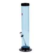 JM Plastics Large Straight Tube with Carb Hole Acrylic Water Pipe - 12 in.